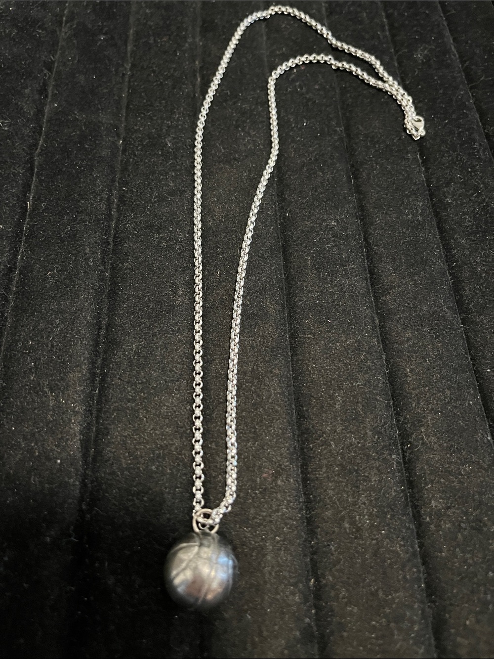 L👀K 3 for $15 Basketball Pendant Silver-tone Necklace
